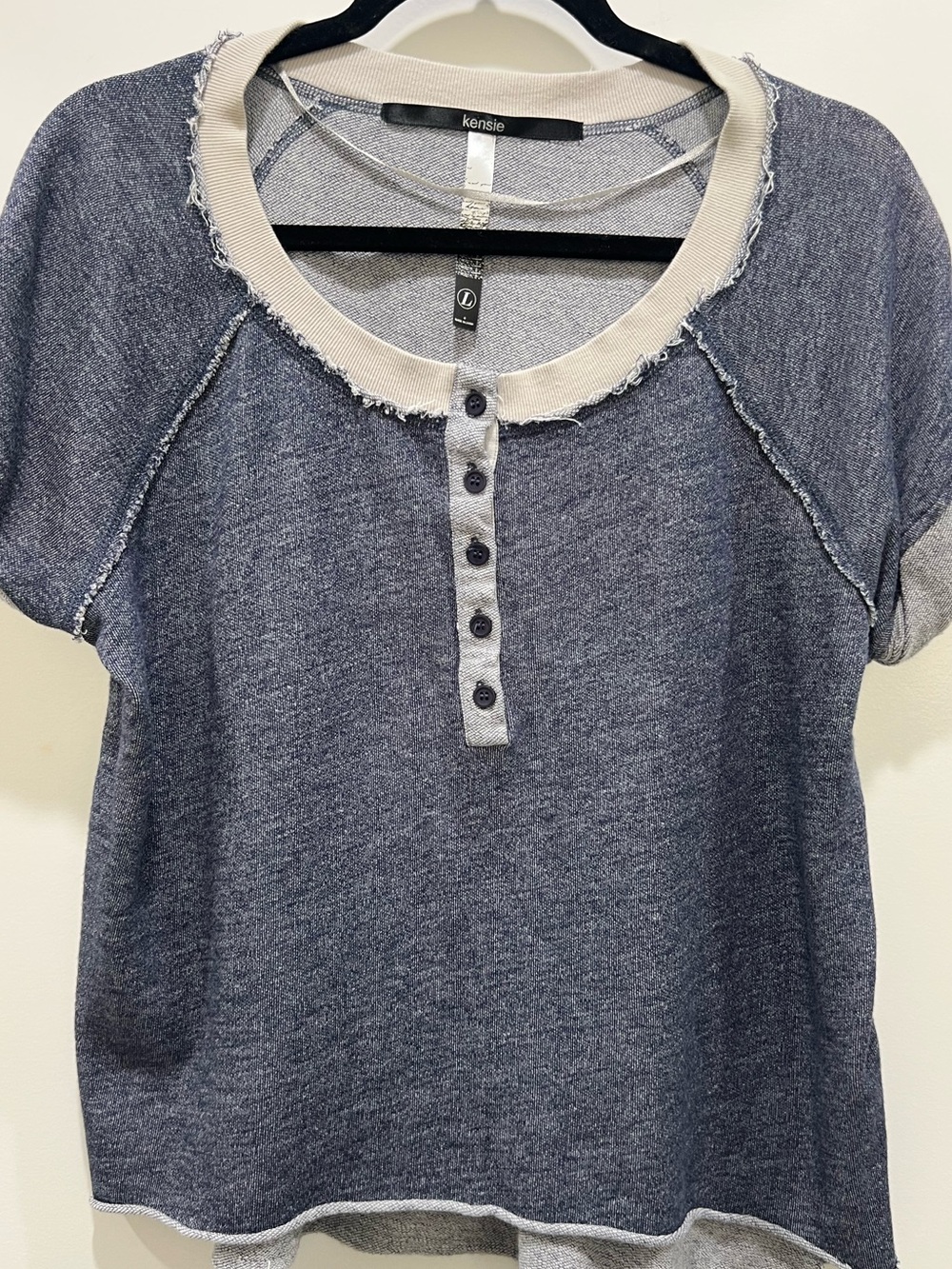 Kensie Navy Short-Sleeve Henley